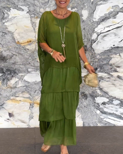 Morgan™ | Robe Maxi Verte en Couches