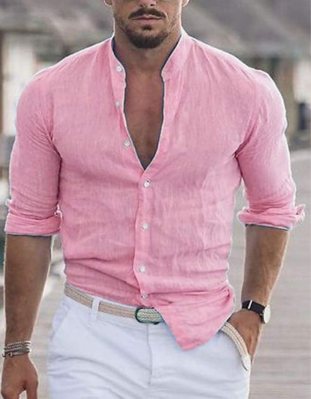 Jacob - Chemise pour Hommes Col Montant