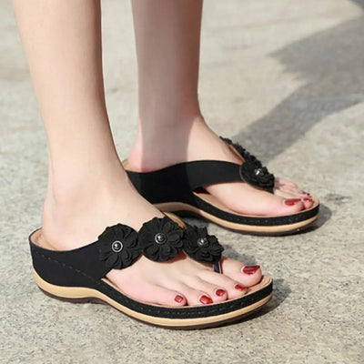 Aria™ - Sandales Orthopédiques à Fleurs avec Clip pour orteils