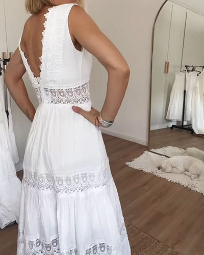 ROSA™ - ROBE CHEMISE EN LACE AVEC DÉCOLLETÉ EN V