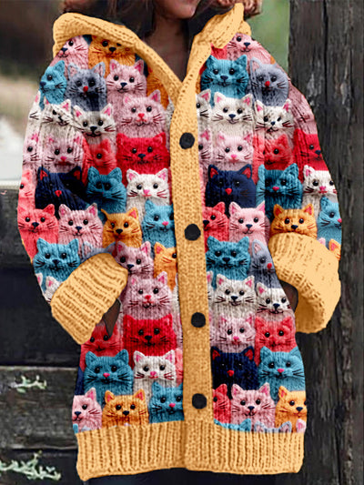 Cécile - Sweat à capuche 100 Happy Cats