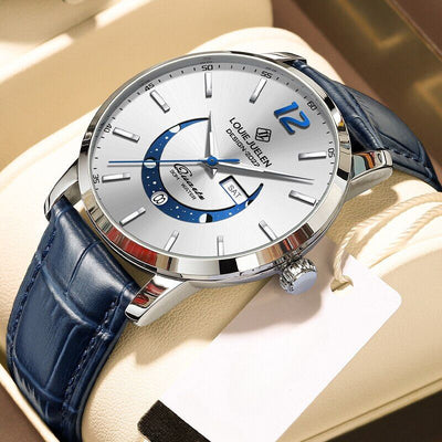 Montre élégante à phase de lune lumineuse