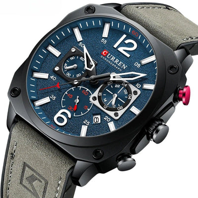 Montre-bracelet en cuir d'affaires à quartz