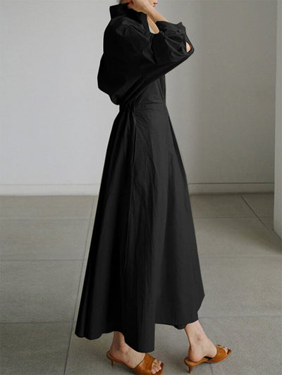 Clemence | Robe Midi Élégante avec Fermeture Boutonnée
