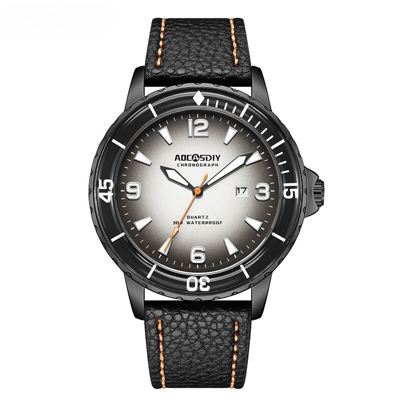 Montre décontractée avec bracelet en cuir
