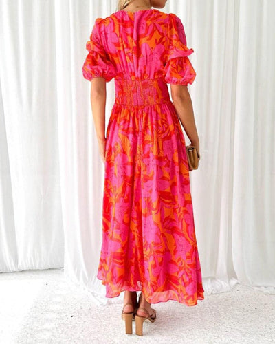 Barbara - Robe maxi rouge-rose