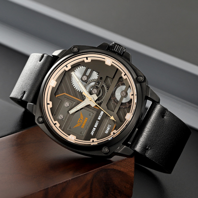 Montre pour homme en cuir quartz