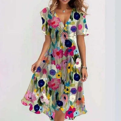 Lina™ | Robe Élégante à Manches Courtes