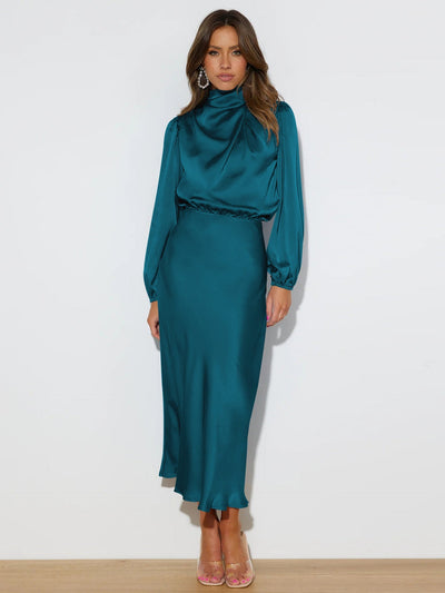 Isabella | Robe Midi Satin Sophistiquée