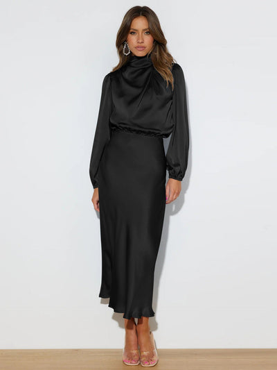 Isabella | Robe Midi Satin Sophistiquée