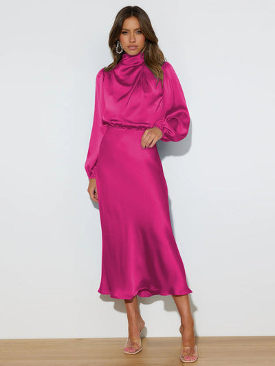 Isabella | Robe Midi Satin Sophistiquée