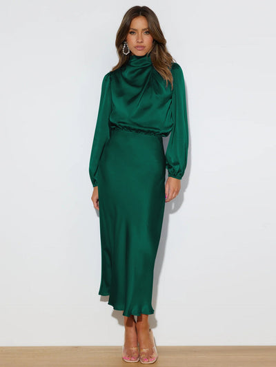 Isabella | Robe Midi Satin Sophistiquée