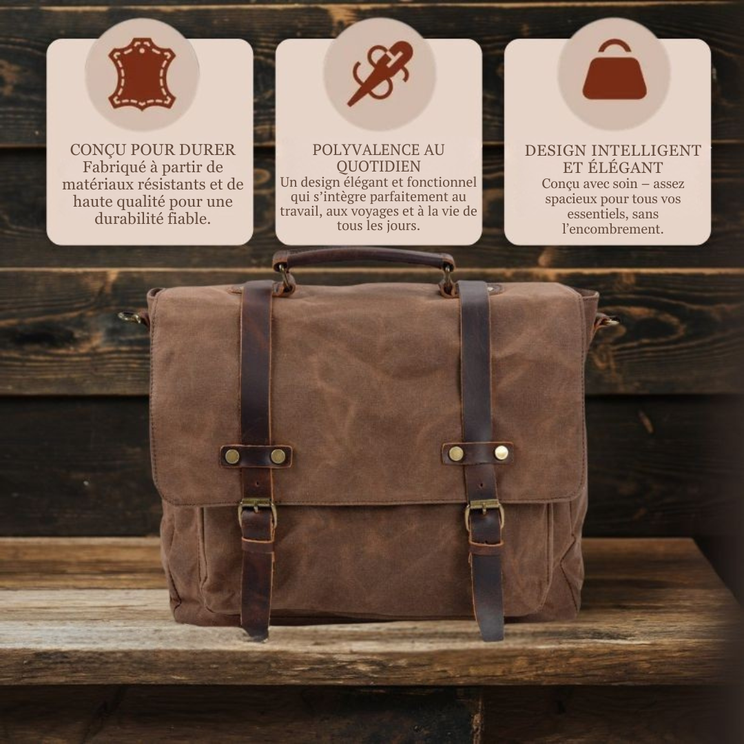 BRUGES | Sac Messager en Toile et Cuir