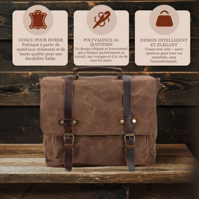 BRUGES | Sac Messager en Toile et Cuir