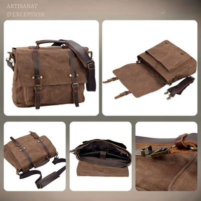 BRUGES | Sac Messager en Toile et Cuir
