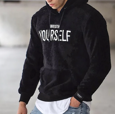 Christophe - Sweat à capuche Sherpa confortable avec message inspirant