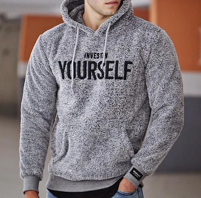 Christophe - Sweat à capuche Sherpa confortable avec message inspirant