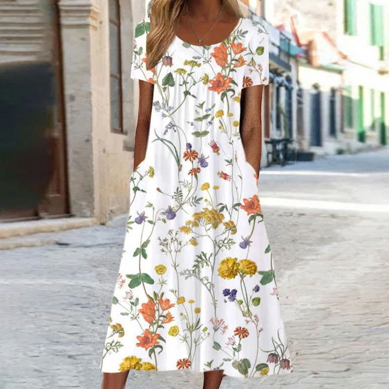 Isaura™ | Robe Boho Florale avec Couverture Ventre