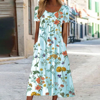 Isaura™ | Robe Boho Florale avec Couverture Ventre