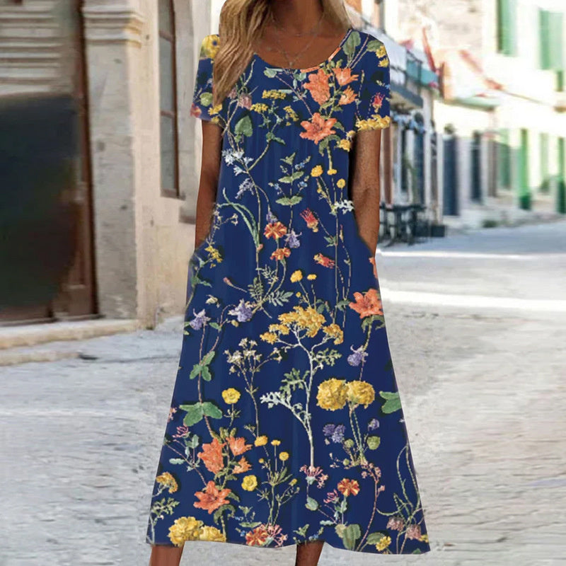Isaura™ | Robe Boho Florale avec Couverture Ventre