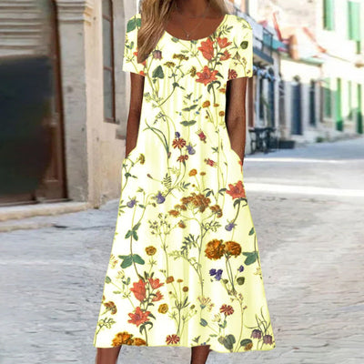 Isaura™ | Robe Boho Florale avec Couverture Ventre