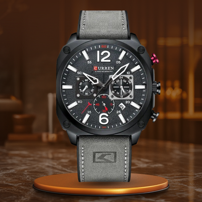 Montre-bracelet en cuir d'affaires à quartz