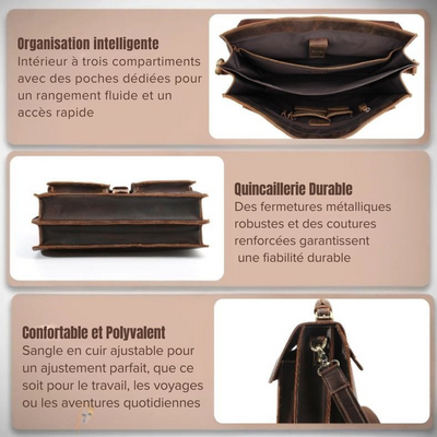COLMAR | Sac à Bandoulière en Cuir Marron