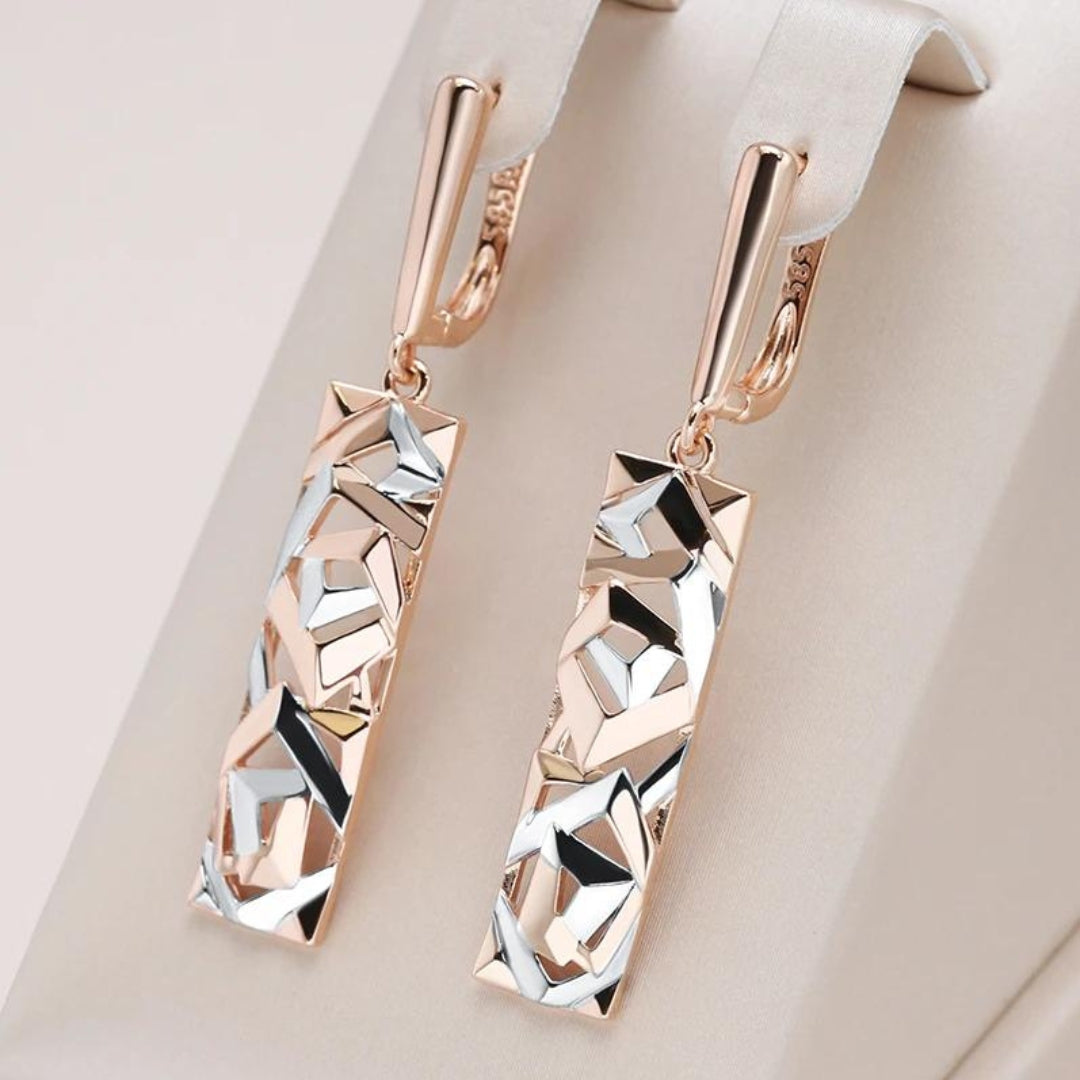 Boucles d'Oreilles Élégantes en Or et Argent