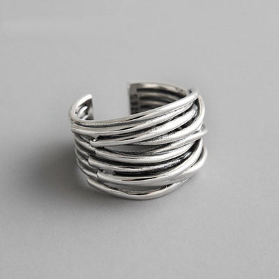 Bague Superposée Ajustable en Argent