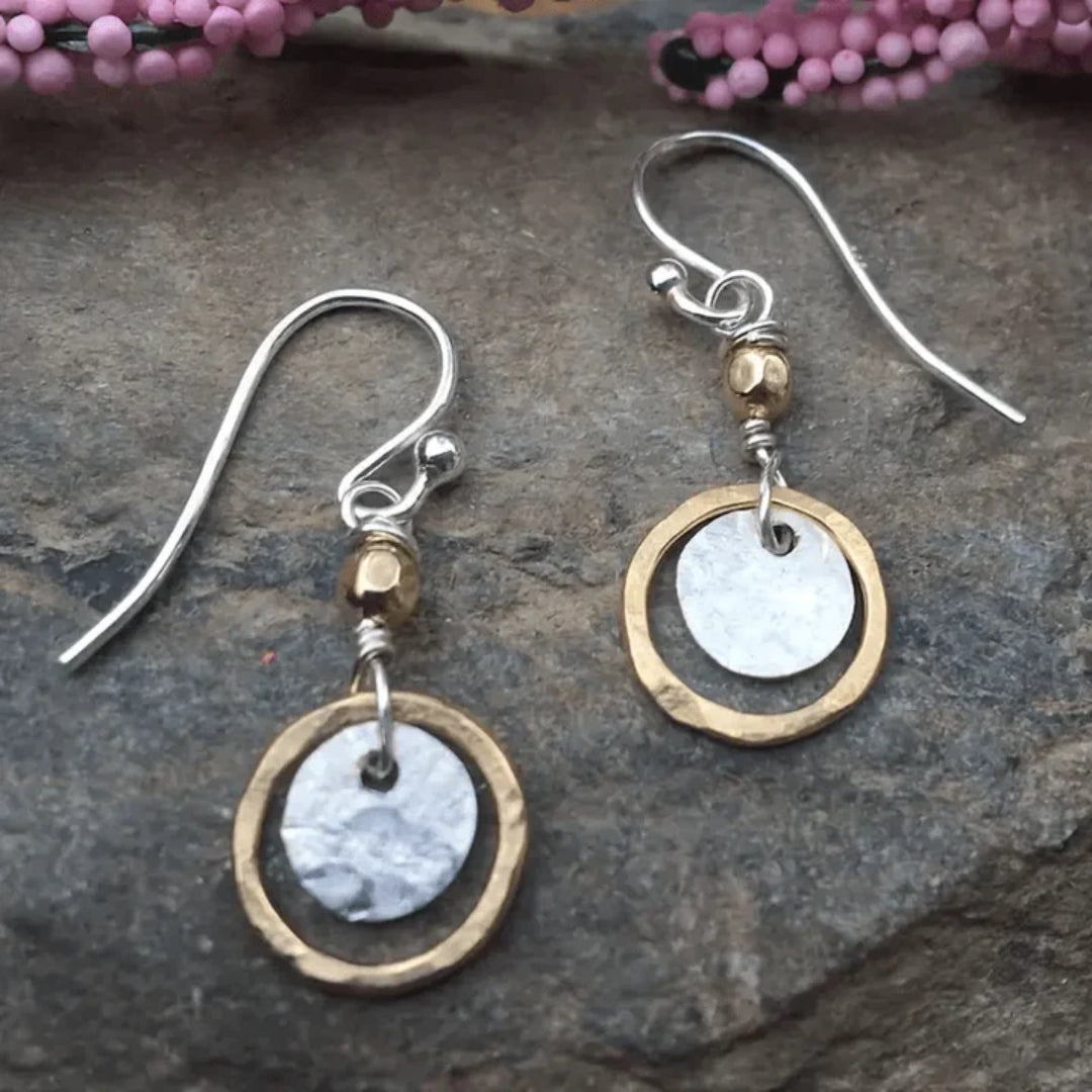 Boucles d'Oreilles Vintage en Or et Argent