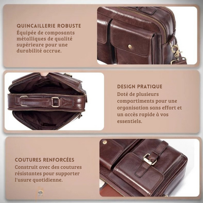 CULLEN | Sac Messager en Cuir Véritable