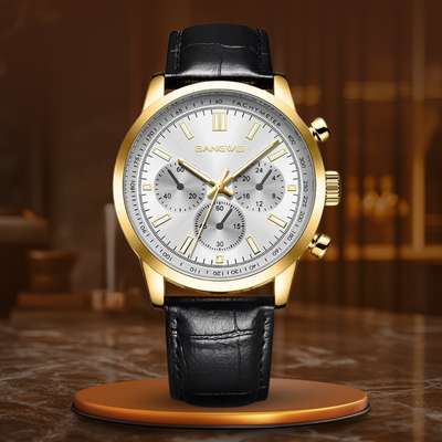 Montre Quartz en Cuir Militaire Sportive Décontractée pour Homme