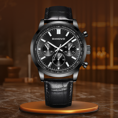 Montre Quartz en Cuir Militaire Sportive Décontractée pour Homme