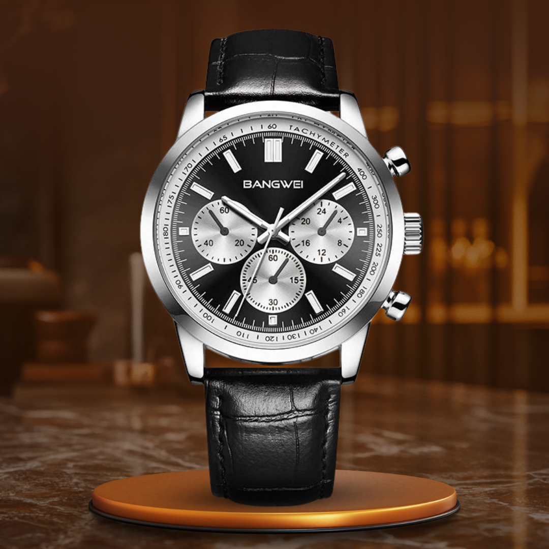 Montre Quartz en Cuir Militaire Sportive Décontractée pour Homme