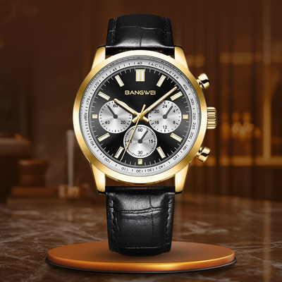 Montre Quartz en Cuir Militaire Sportive Décontractée pour Homme