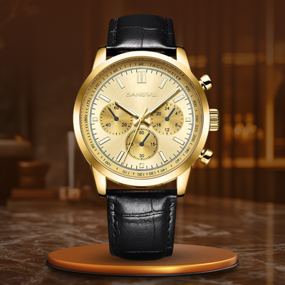 Montre Quartz en Cuir Militaire Sportive Décontractée pour Homme