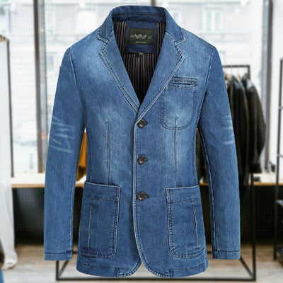 BIAGIO™ | Blazer homme 3 boutons en denim