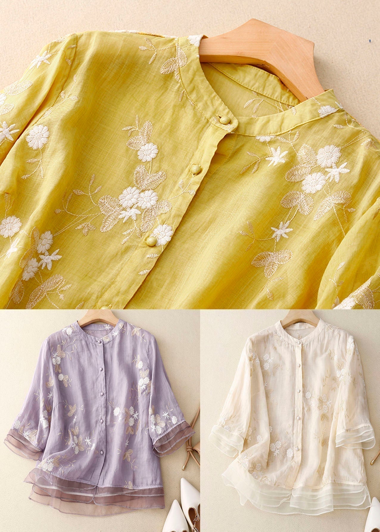 Kourtney™ | Blouse Chic avec Accents Brodés
