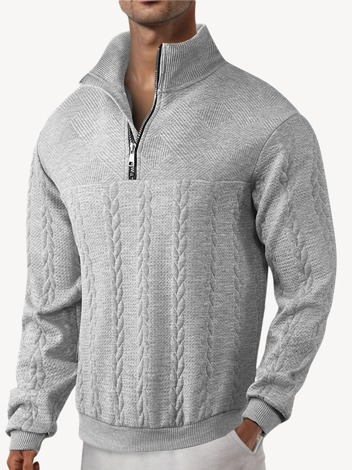 RANIER - HENLEY CASUAL À DEMI-ZIP
