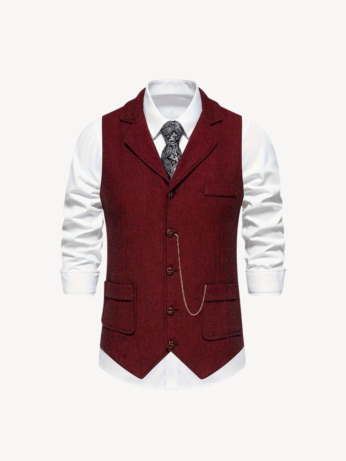 FERDINAND - GILET À MOTIF CHEVRON RÉTRO