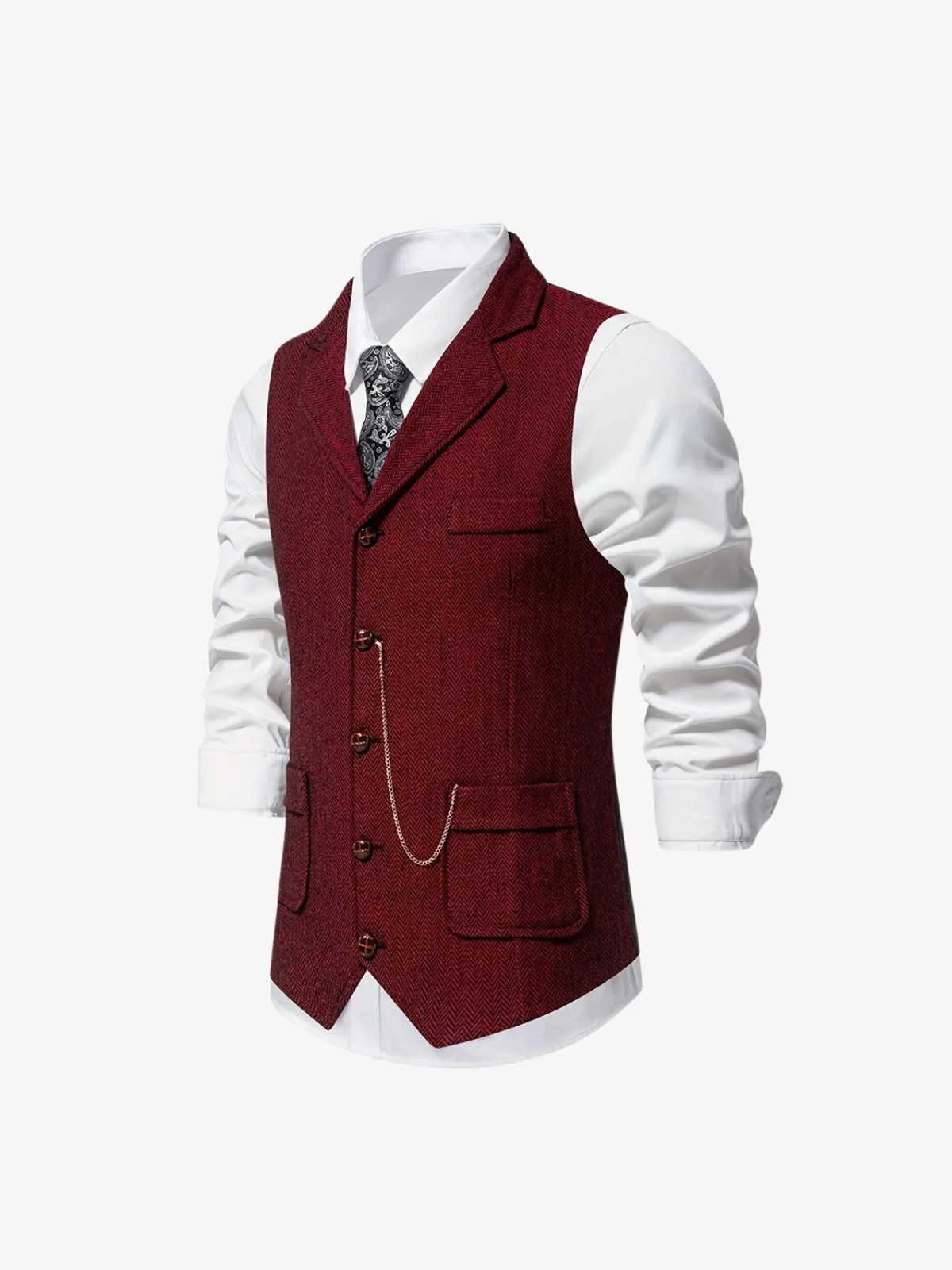 FERDINAND - GILET À MOTIF CHEVRON RÉTRO