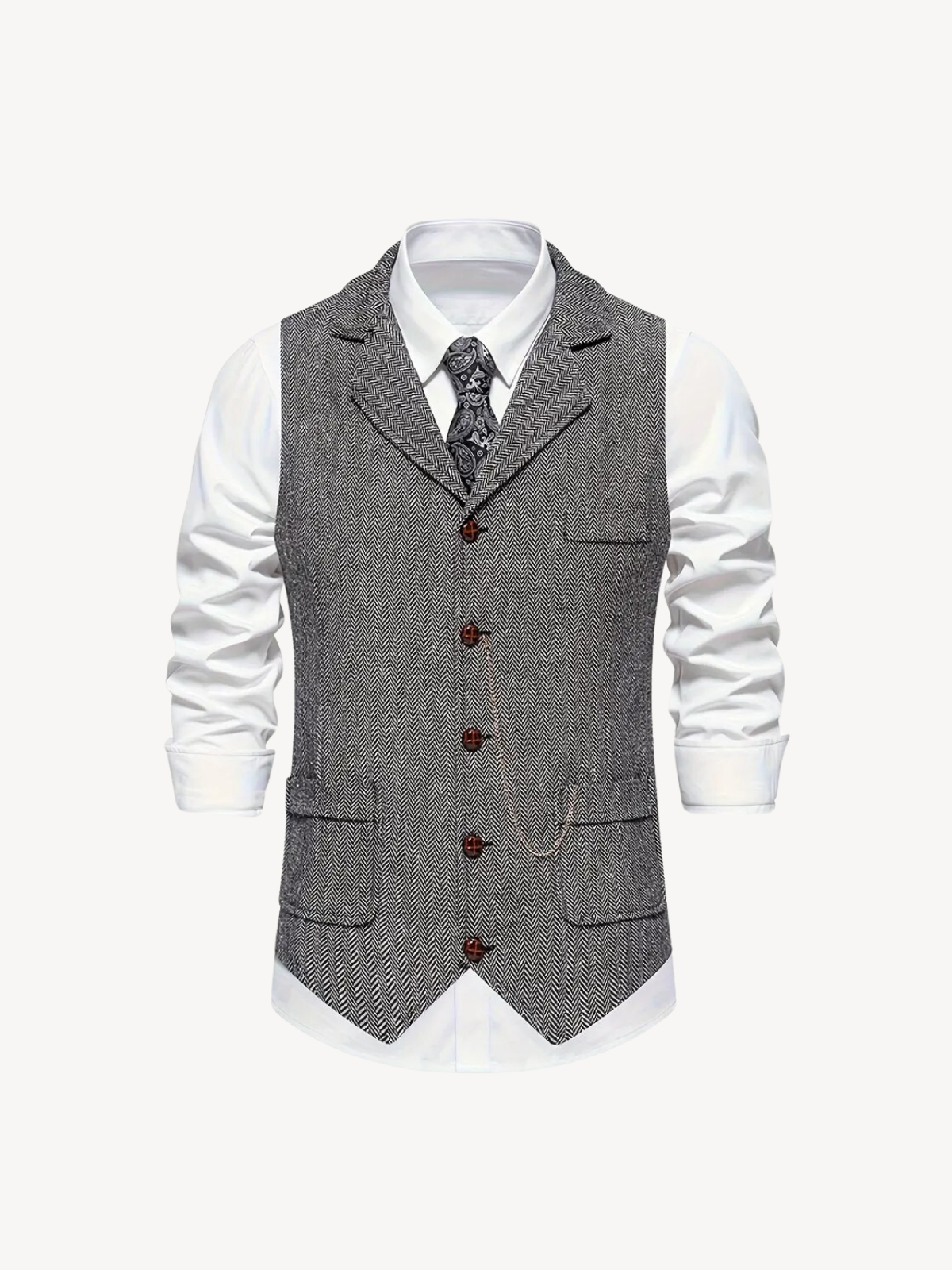 FERDINAND - GILET À MOTIF CHEVRON RÉTRO