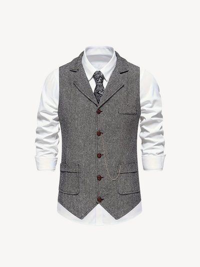 FERDINAND - GILET À MOTIF CHEVRON RÉTRO