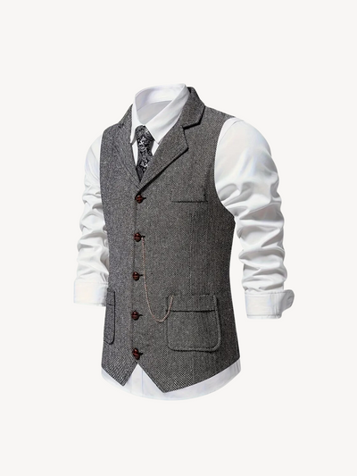 FERDINAND - GILET À MOTIF CHEVRON RÉTRO