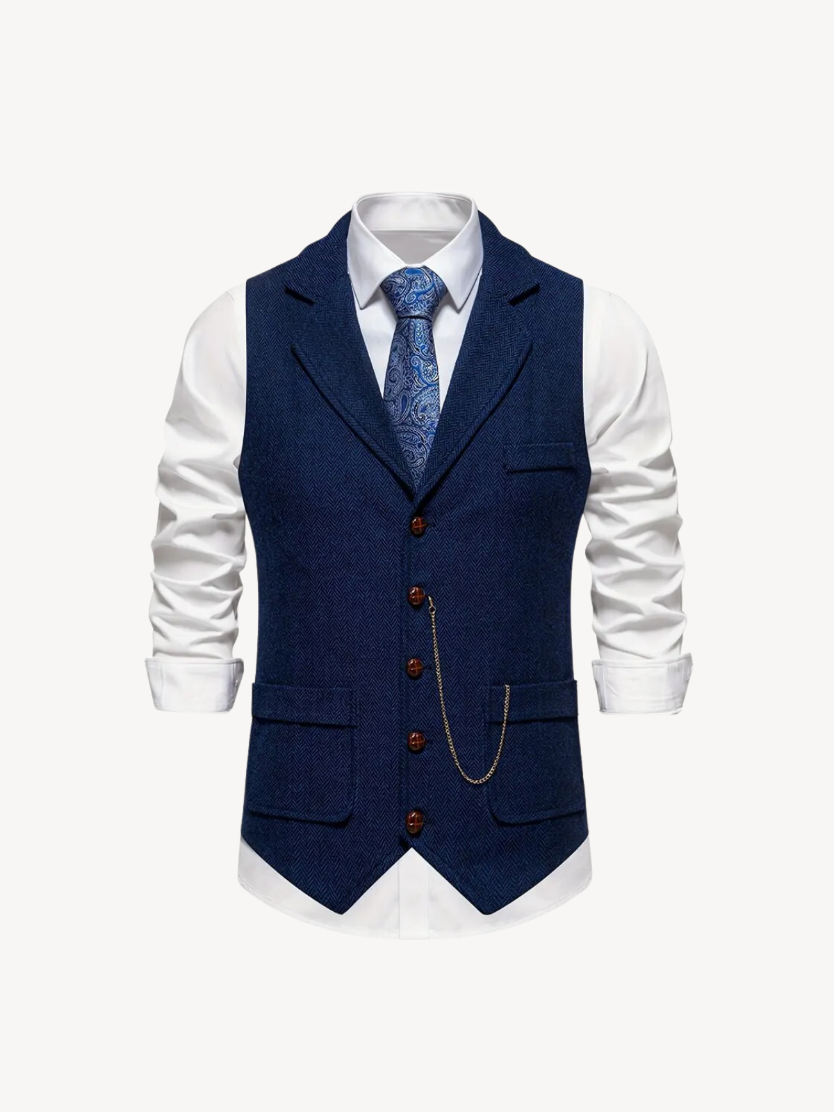 FERDINAND - GILET À MOTIF CHEVRON RÉTRO