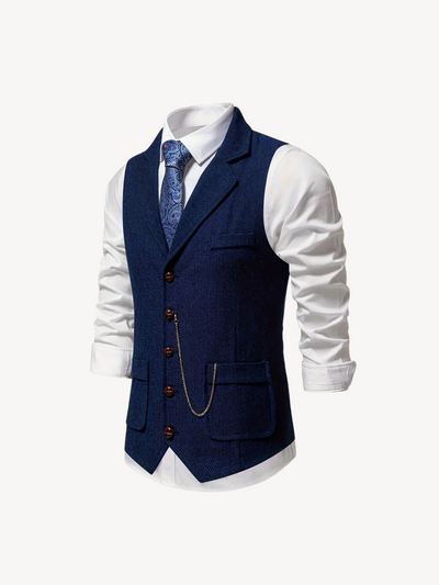 FERDINAND - GILET À MOTIF CHEVRON RÉTRO