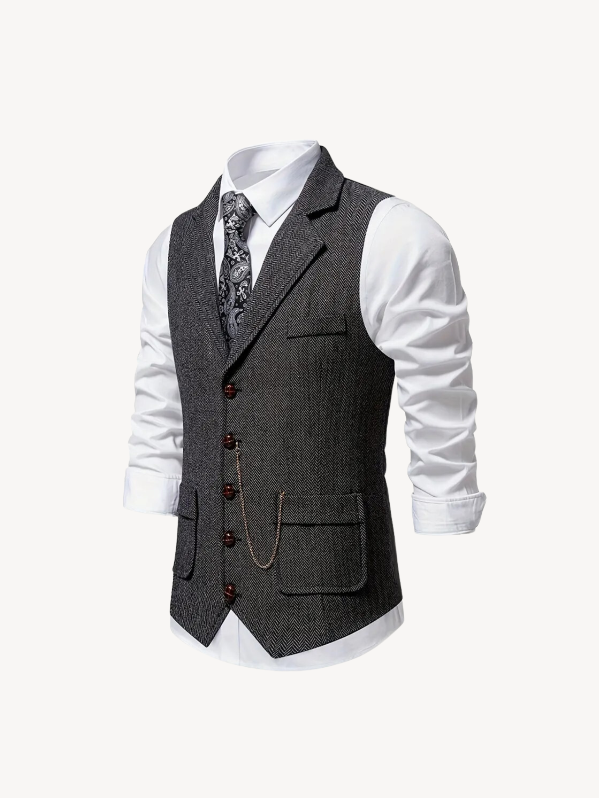 FERDINAND - GILET À MOTIF CHEVRON RÉTRO