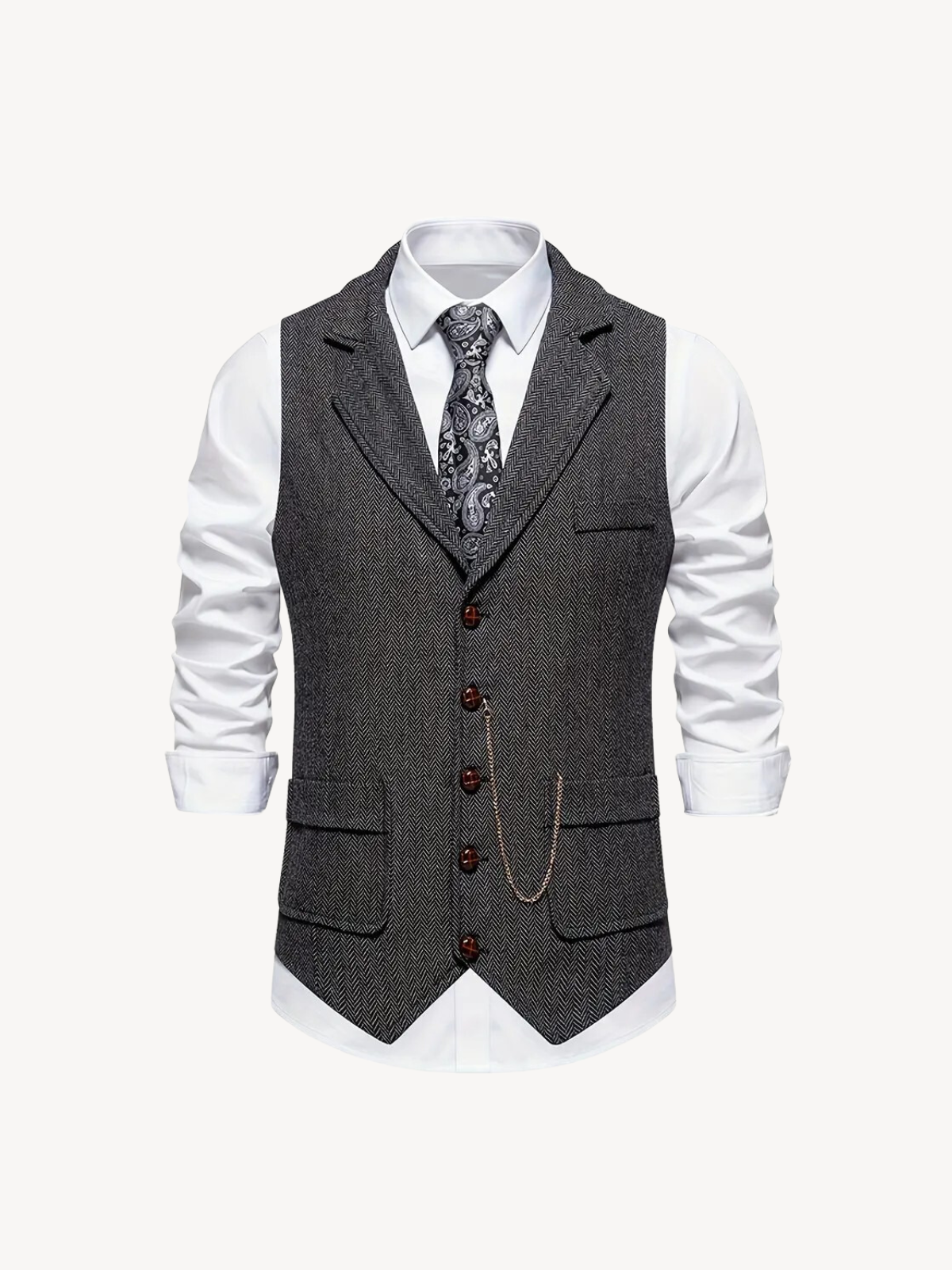 FERDINAND - GILET À MOTIF CHEVRON RÉTRO