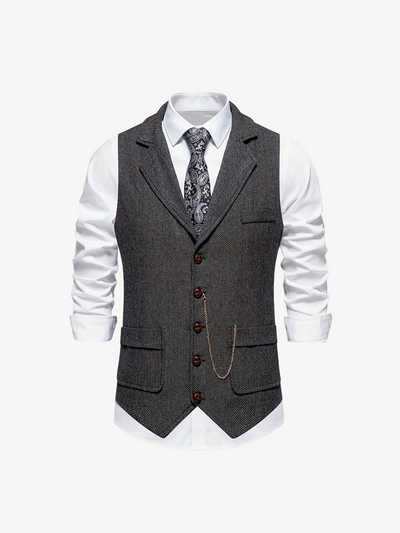 FERDINAND - GILET À MOTIF CHEVRON RÉTRO
