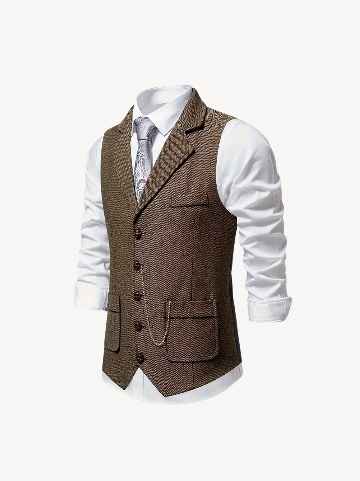 FERDINAND - GILET À MOTIF CHEVRON RÉTRO